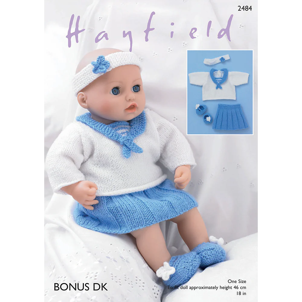 Baby Doll's Sailor Top, Skirt, Pants, Shoes and Headband in Hayfield Bonus Dk