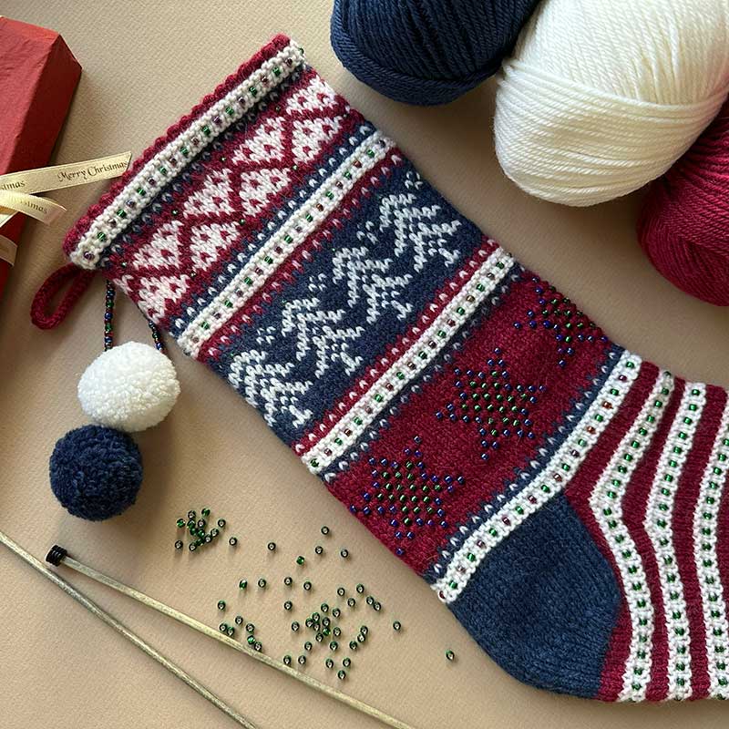 Christmas Wishes Festive Stocking in Rowan Alpaca Soft Dk Colour Pack by Debbie Abrahams - Limited Edition - Image 4