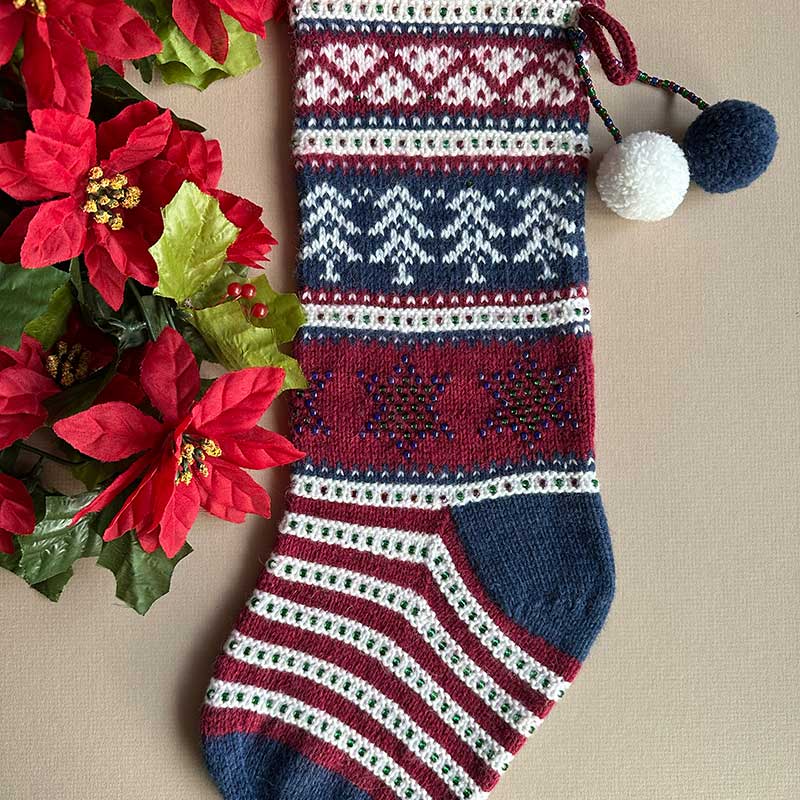 Christmas Wishes Festive Stocking in Rowan Alpaca Soft Dk Colour Pack by Debbie Abrahams - Limited Edition - Image 6