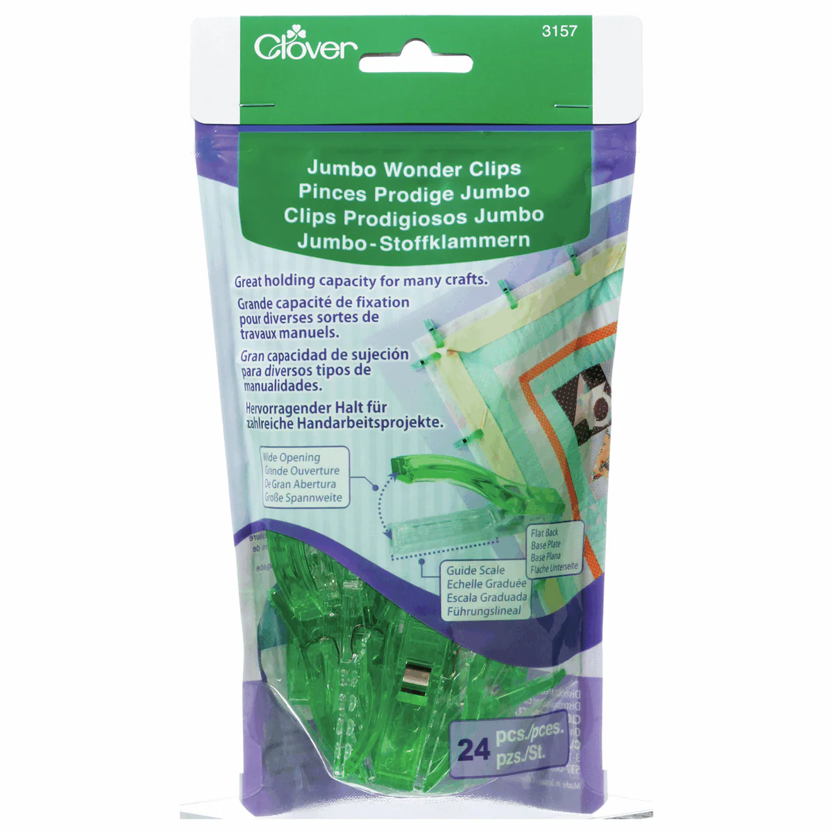 Clover Knitting & Crochet Jumbo Wonder Clips - 24pcs - Image 3