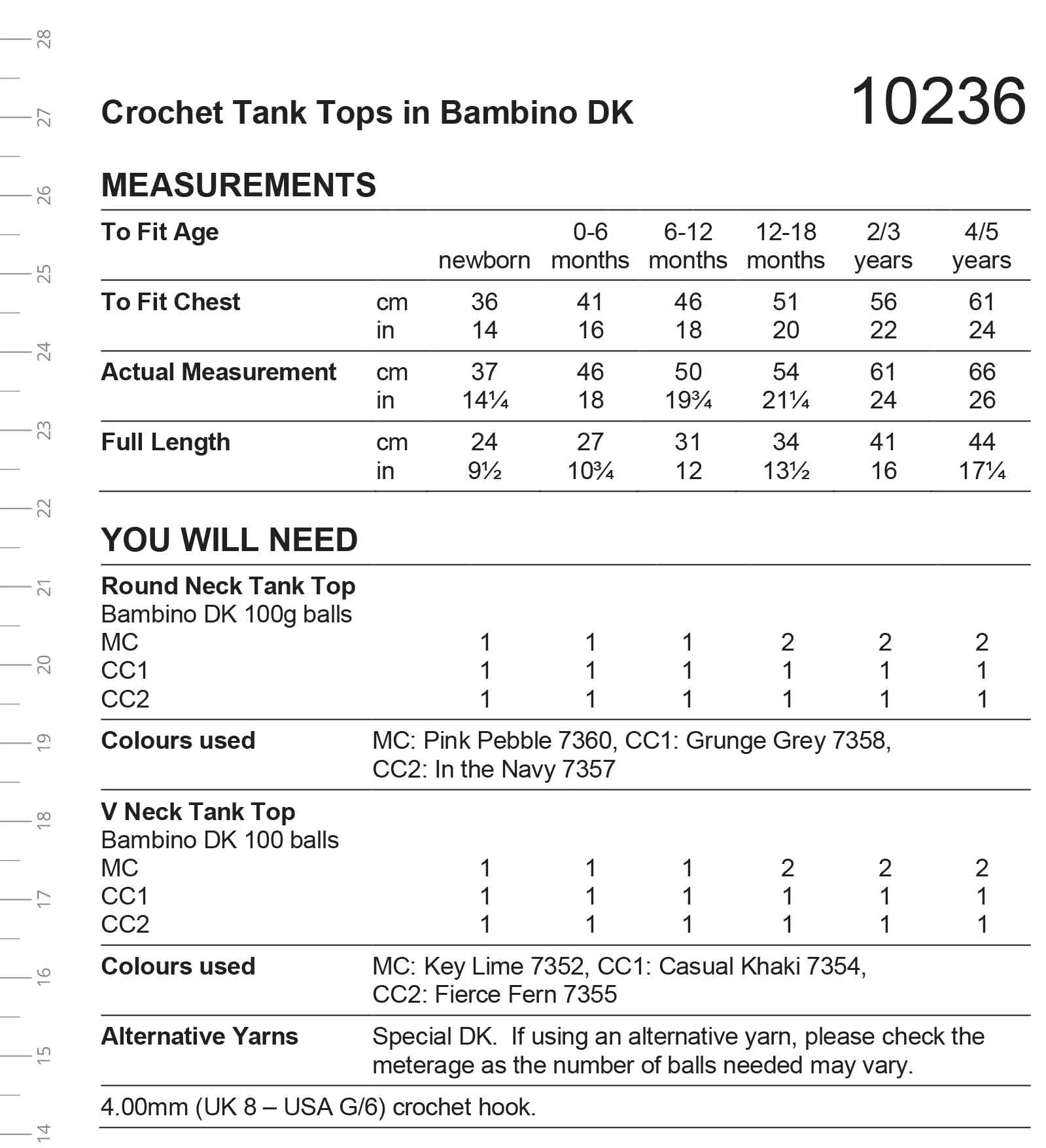 Crochet Tank Tops in Stylecraft Bambino Dk – Digital Version 10236 - Image 2
