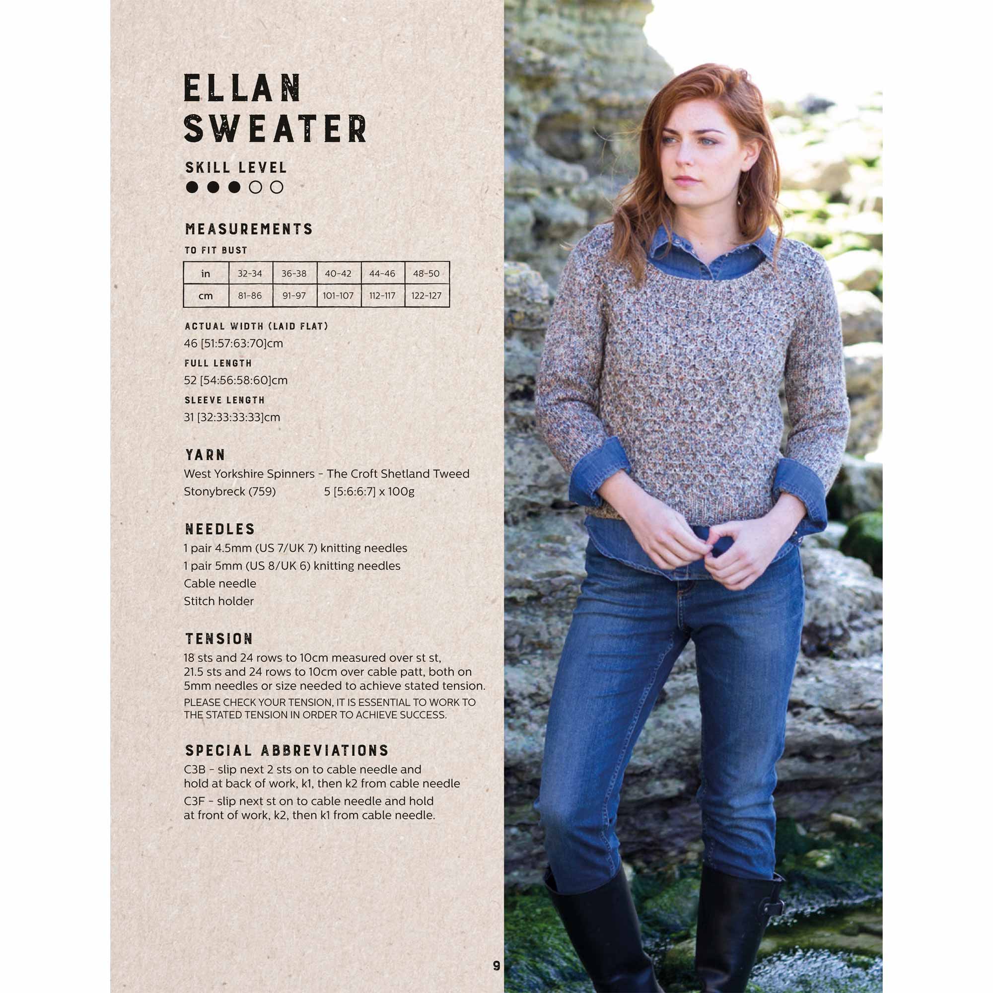 Ellen Sweater in West Yorkshire Spinners The Croft Shetland Tweed Aran - Digital Version DPB0054 - Image 2