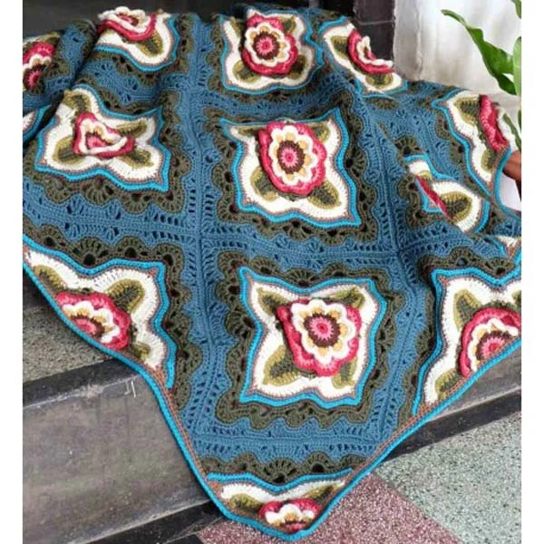 Indian Roses Blanket Pattern by Janie Crow - Digital Version