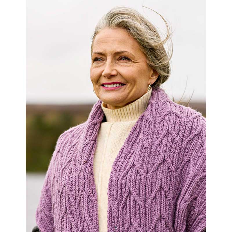 Maeve Cable Scarf in West Yorkshire Spinners The Croft Aran - Image 3