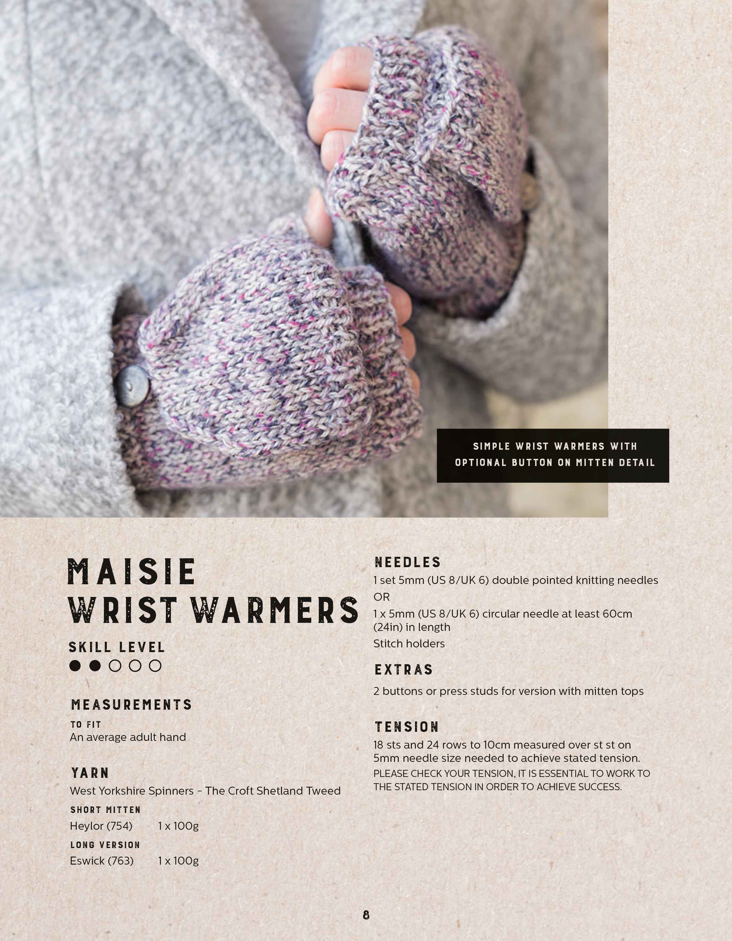Masie Wrist Warmers in West Yorkshire Spinners The Croft Aran - Digital Version DBP0064 - Image 2